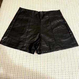 Faux Leather High Waist Shorts Size Large